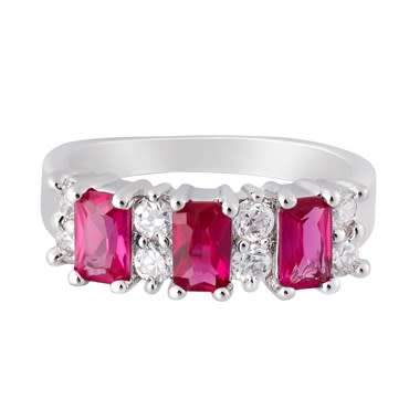 Square cut Ruby Ring