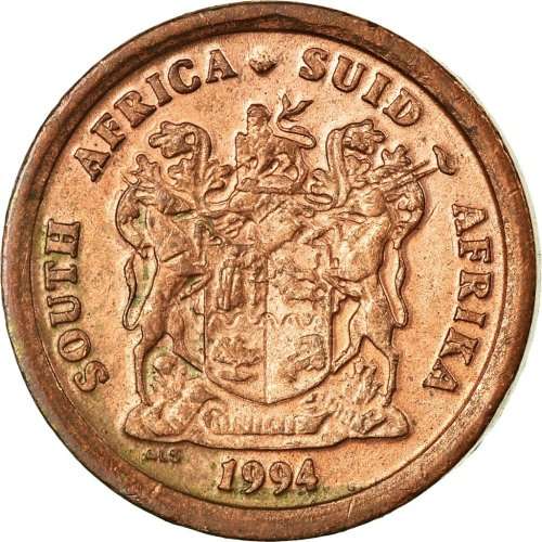 South African 1994 1 cent coin