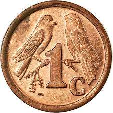 South African 1994 1 cent coin