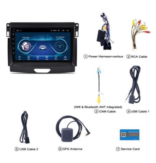 Ford Ranger T7 High Spec 2GB Android Entertainment and Navigation System with Reverse Camera