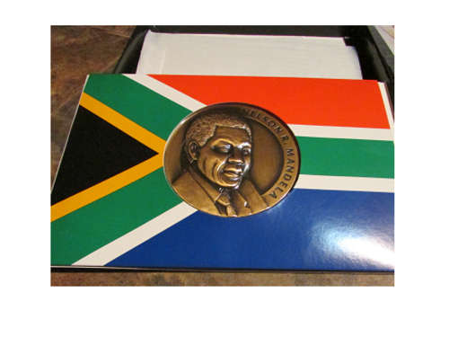1994, 5 ounce Bronze Mandela Medalian, SEALED scarce not many for sale, ready for grading