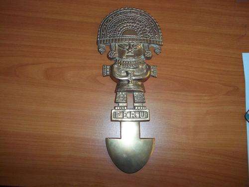 Brass Inca El tumi God Plaque Peru Wall hanging
