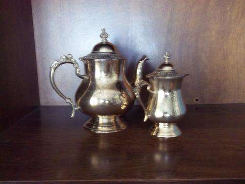 Brass kettle 21cm high 20cm wide and Jug 16cm high and 12.5cm wide