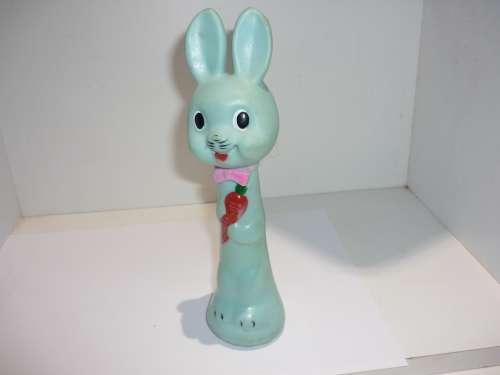 VINTAGE RUBBER RABBIT-SQUEAKER-20CM TALL-MADE IN JAPAN