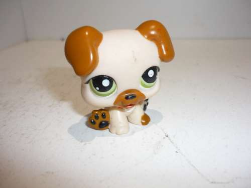 THE LITTLEST PET SHOP #2103-TAN AND BROWN BOXER PUPPY