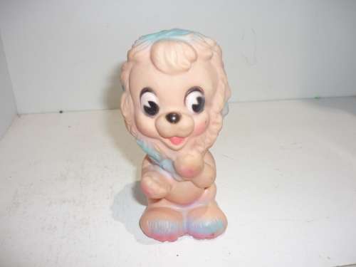 VINTAGE RUBBER TOY-LION-14CM TALL-SQUEAKER WORKS