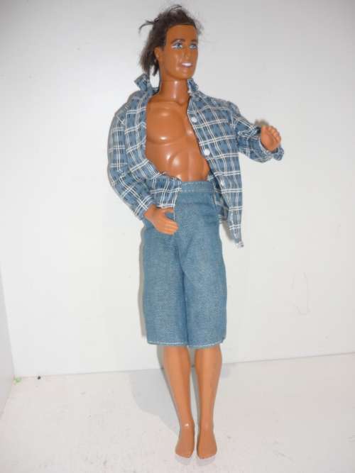 VINTAGE KEN DOLL-MATTEL-1990-FLOCKED HAIR