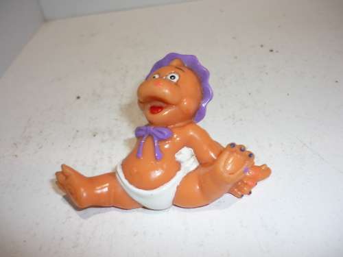 MAGIC DIAPER BABY- DINOSAUR-ORANGE WITH PURPLE HAT AND BOW-GOOD CONDITION