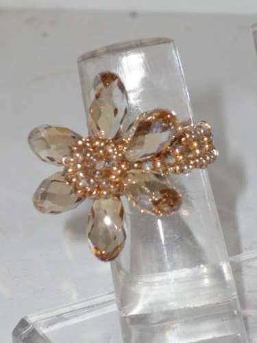 HAND CRAFTED-SWAROVSKI CRYSTAL DAISY RING