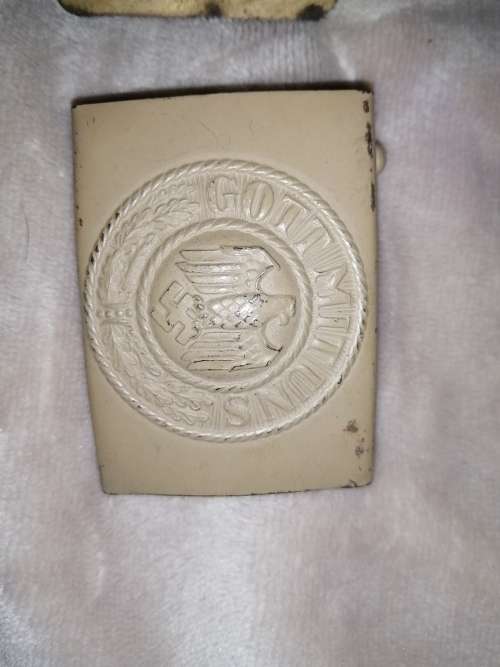 WWII German Belt Buckle & Soviet Belt Buckle & Asst Cap Badges