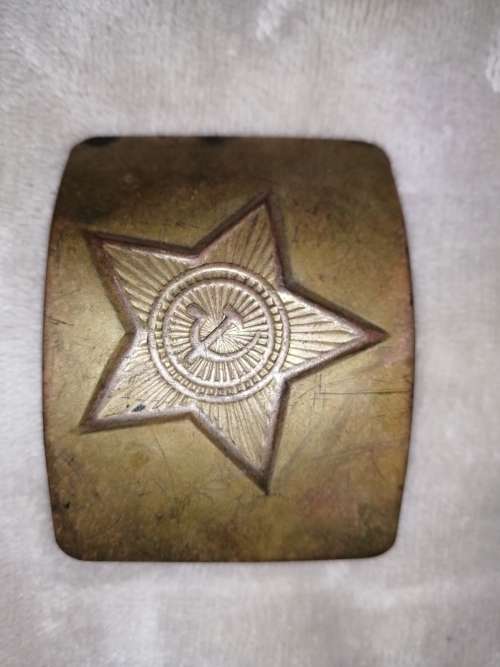 WWII German Belt Buckle & Soviet Belt Buckle & Asst Cap Badges