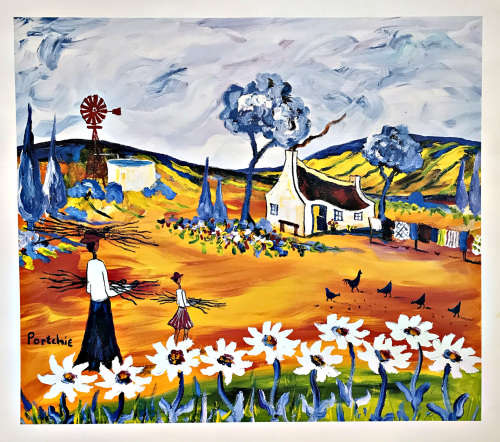 Portchie print M-02 image size 51.5-59.5 cm on the paper