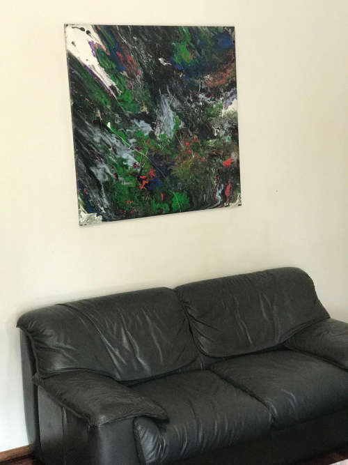 Acrylic painting Nr.3A/21 abstract canvas, 100-100 cm, signed, Expression Ganymede