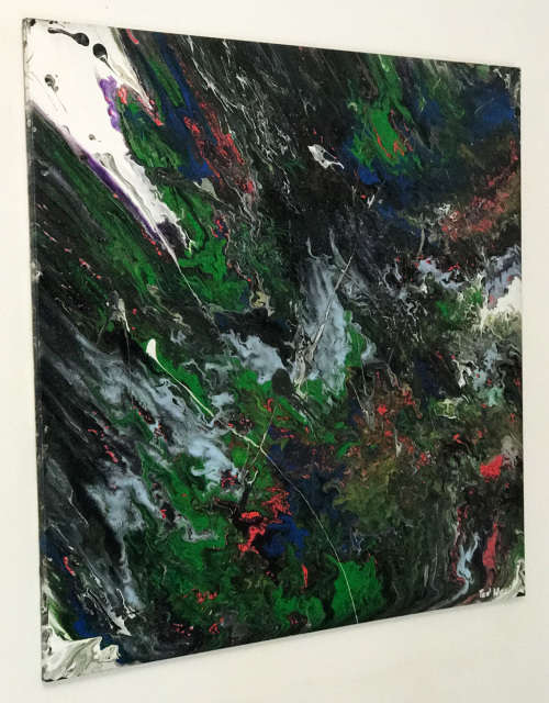 Acrylic painting Nr.3A/21 abstract canvas, 100-100 cm, signed, Expression Ganymede