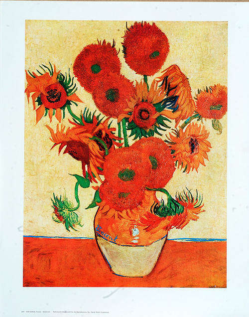 Vincent Van Gogh (Dutch 1853-1890) Print-101 on the paper ÃÂSunflowersÃÂ