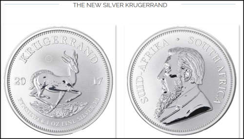 50th anniversary 1Oz silver Krugerrand. First time the Krugerrand has been minted in silver.