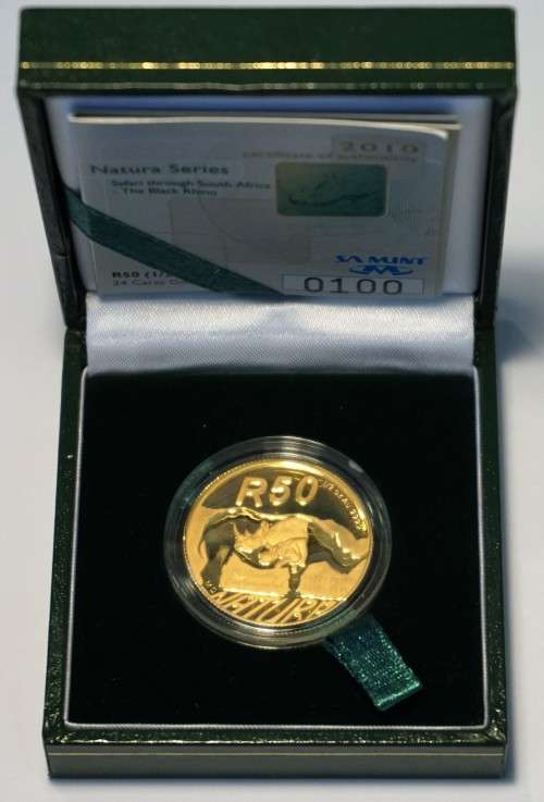 Natura Black Rhino 1/2 oz gold coin (24 carat)