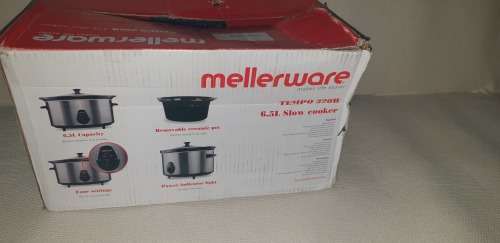 ***MAD DEALS***MELLERWARE - STAINLESS STEEL SLOW COOKER 6,5LT 320W**NEW IN BOX**SOLD AS USED***