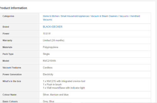 ***BLACK and DECKER 7.2 CORDLESS**WETandDRY DUSTBUSTER HAND VACUUM + ACCESSORIES**RET DEMO ITEM***