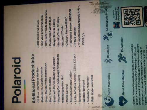 ***Polaroid PA86 Fit Active Watch - Black***NEW***IN BOX***DEMO ITEM NEVER USED***