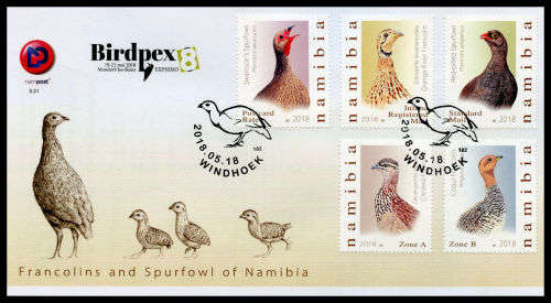 Namibie / Namibia 2018 - VOGELS / VOELS / BIRDS set (5) on FDC 5.31 / Eerste Dag Koevert !!!