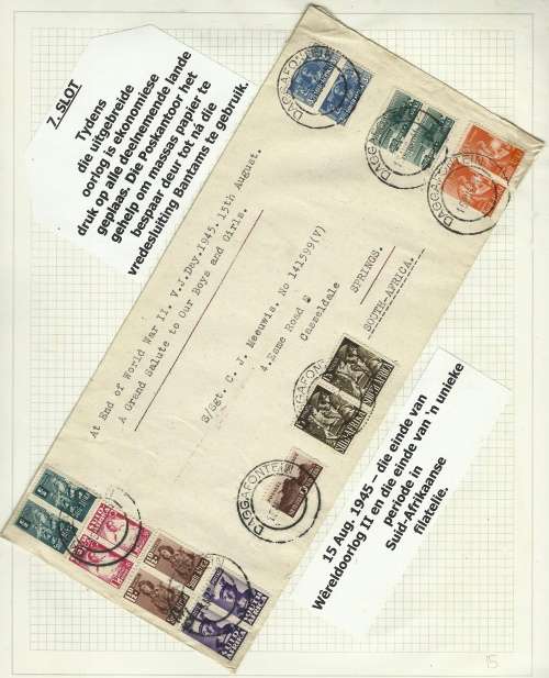 Suid-Afrika / South Africa 1942 1943  OORLOGSINSPANNING / WAR EFFORT reduced - LETTER USED !!!