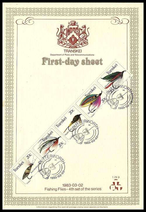 Transkei 1983 - FISHING FLIES / VISVLIEGIES set on First Day Sheet !!! No. 1.29.9 !!!