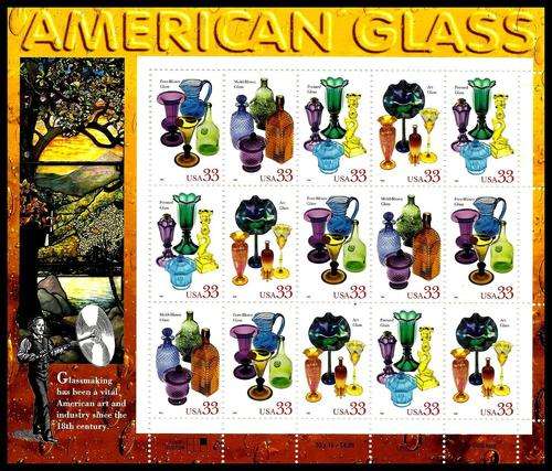 U.S.A. 1999 - AMERICAN GLASS - Full Sheet - MNH - Posvars - Postfris - ART !!!