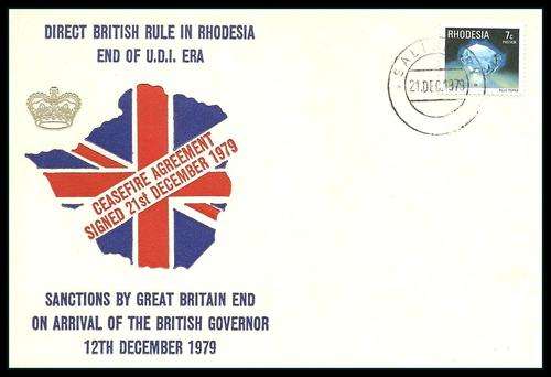 Rhodesie / Rhodesia (Zimbabwe) 1979 - DIRECT BRITISH RULE of RHODESIA - Special FIRST DAY COVER !!!