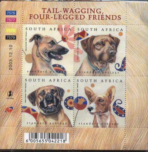 Suid-Afrika 2003 Animals HONDE / DOGS Min.Sheet SACC 1560a U/M !!! Posvars !!! REPRINT !!!