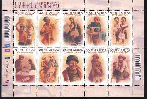 Suid-Afrika 2003 LIFE in SETTLEMENTS / LEWE IN NEDERSETTINGS sheet ! SACC 1520 U/M !!! Posvars !!!