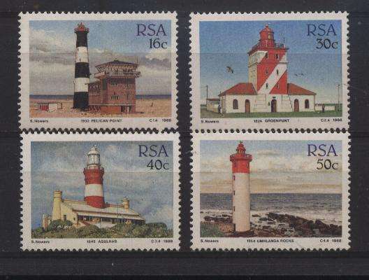 Suid-Afrika 1988 LIGHTHOUSES / VUURTORINGS !!! SACC 663-666 U/M !!! Posvars !!!
