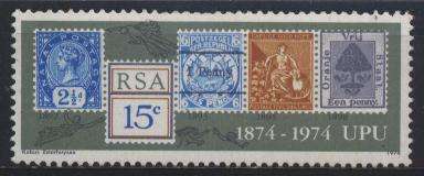 Suid-Afrika 1974 - 100 JAAR U.P.U. / Stamp on Stamp - SACC 358 U/M !!! Posvars !!!