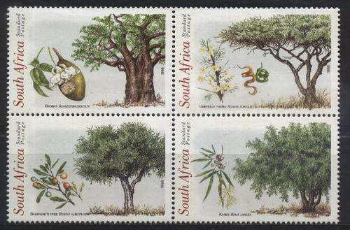 Suid-Afrika 1998 Trees - Flora - INHEEMSE BOME / TREES - SACC 1117-1120 U/M !!! Posvars !!!