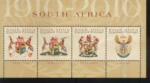 Suid-Afrika 2010 - 100 Jaar Wapens van S.A. / Coat of Arms of S.A. - Min.Sheet ! U/M ! Posvars !