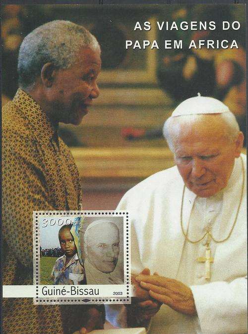 Guinea Bissau 2003 - NELSON MANDELA and POPE Min.Sheet - Perfect U/M - Posvars ! (Famous People).
