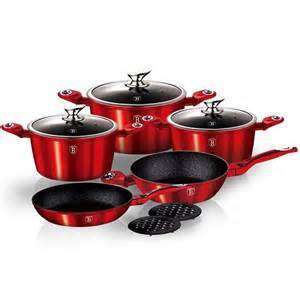Berlinger Haus 10 Piece Metallic Burgundy Pot Set