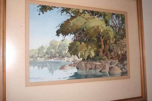Give away price!!! NILS ANDERSEN, Framed Watercolour Painting (33.5 x 55.5)
