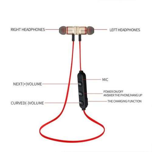 Sport Wireless Bluetooth Headphone Metal Magnetic Stereo Bass Headset Earphone