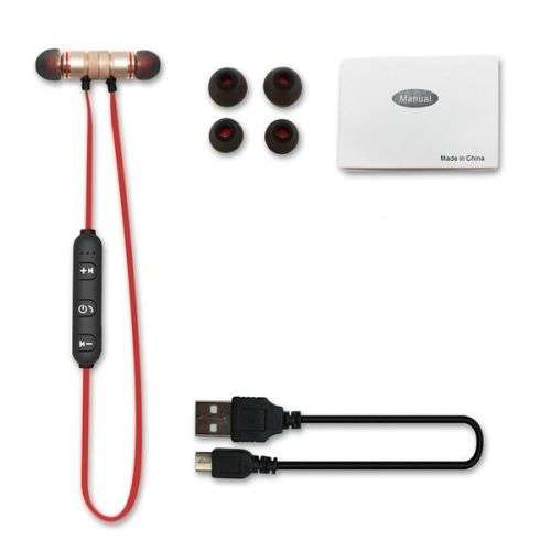 Sport Wireless Bluetooth Headphone Metal Magnetic Stereo Bass Headset Earphone