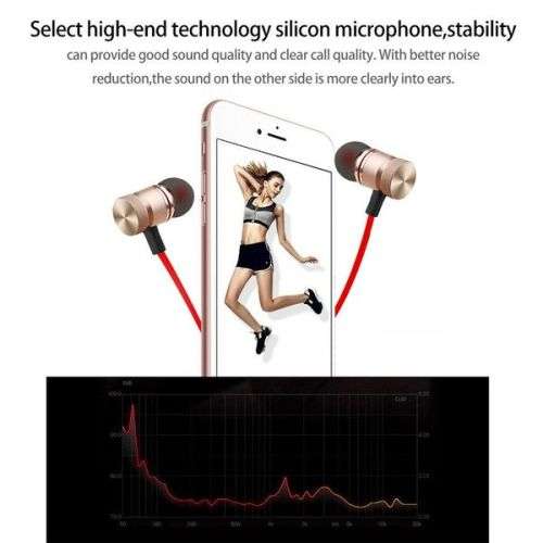 Sport Wireless Bluetooth Headphone Metal Magnetic Stereo Bass Headset Earphone