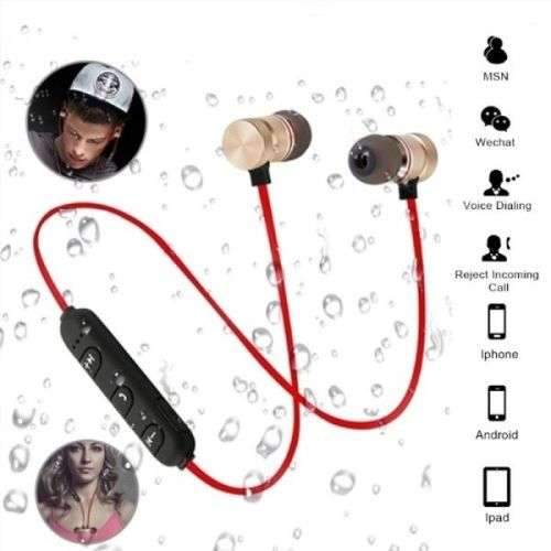 Sport Wireless Bluetooth Headphone Metal Magnetic Stereo Bass Headset Earphone