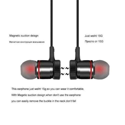 Sport Wireless Bluetooth Headphone Metal Magnetic Stereo Bass Headset Earphone