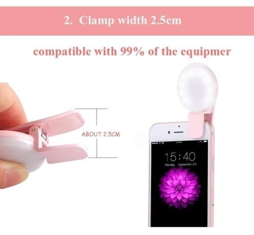 Selfie Flash Led Clip-on Mobile Phone Selfie Light Night Enhancing Fill Light