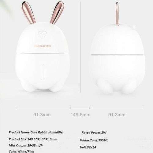300ML Cute USB Mini Air Humidifier Essential Ultrasonic Oil Diffuser Portable
