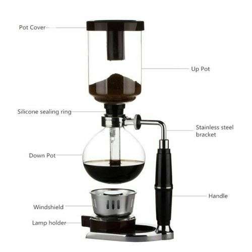 Syphon Pots Coffee Kettle Glass Maker Tea Siphon Pot Vacuum Machine