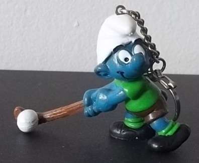 Original Vintage FIELD HOCKEY SMURF ! Hong Kong Dark Stick Variant !GREAT CONDITION ! RARE ! Smurfs!