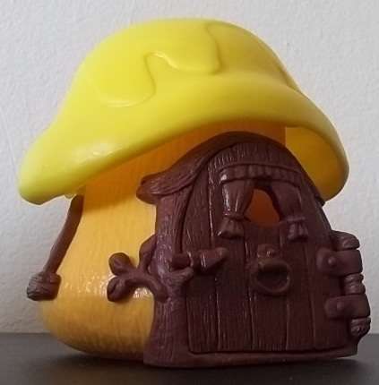 Original Smurf House !  RARE DARK YELLOW WALL + LIGHT YELLOW ROOF VARIANT ! Schleich ! Smurfs