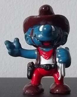 Original Vintage COWBOY SMURF !!! EXCELLENT CONDITION !! RARE !! Smurfs!