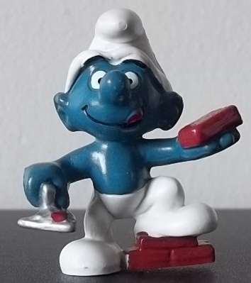 Original Vintage BRICK-LAYER SMURF !! Peyo Hong Kong !! 1981 !! Smurfs! VERY RARE!!